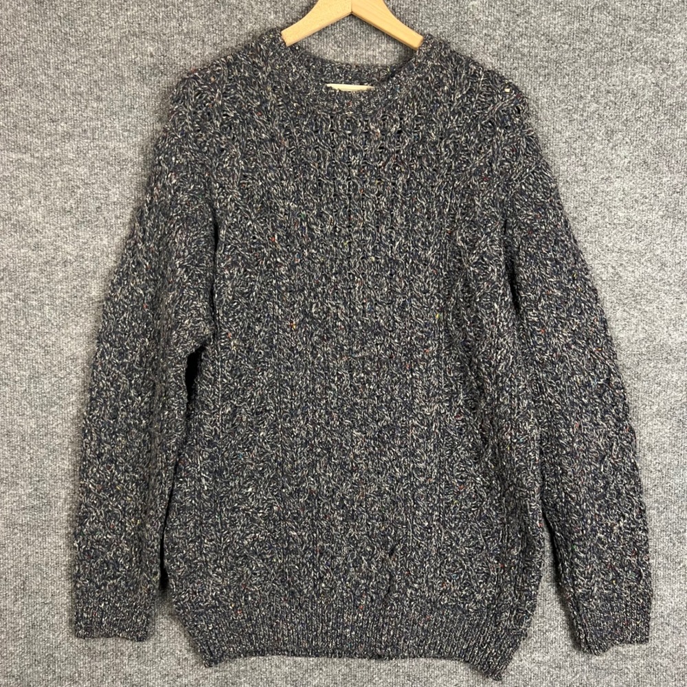 Aran Sweater Market Cable Knit Sweater Mens L Wool Cashmere Blend
